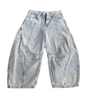 Gap High Rise UltraSoft  Horseshoe Barrel Jeans Womens 28 6P Cotton Light Wash